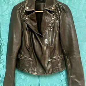 All Saints black Leather Jacket